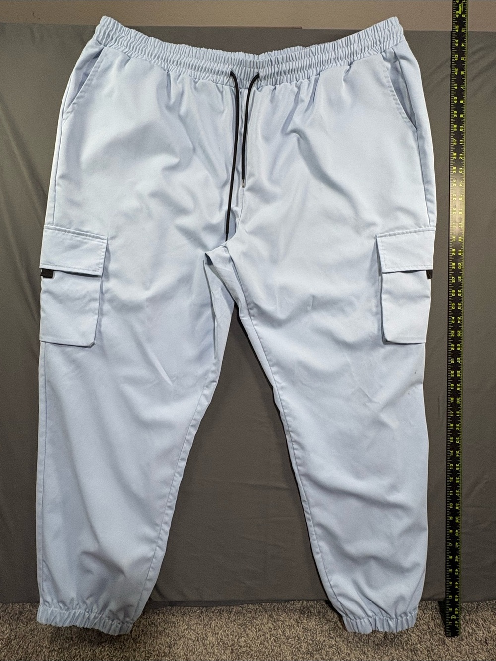 SHEIN Light Blue Men's Cargo Joggers with Drawstring